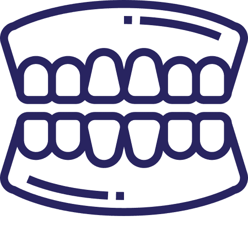 Stylised blue dental braces icon